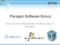 How to Use Virtual Disks for Recovery in Minutes