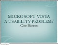 Microsoft Vista: A Usability Problem