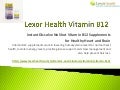 Vitamin  B12    Supplements  Lexor  Health