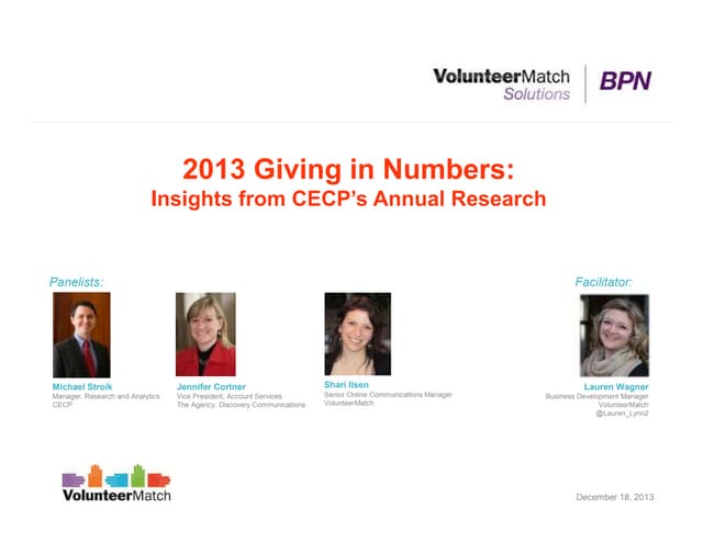 2013 Giving In Numbers - December 2...