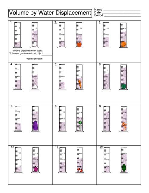 Worksheets Water Displacement Worksheet volume ws