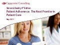 Patient Adherence: The Next Frontier in Patient Care -  Key findings from Capgemini’s latest Vision & Reality research 