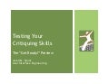 Testing Your Critiquing Skills: Get Ready Preview