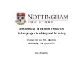 Effective use of internet resources  in languages teaching and learning