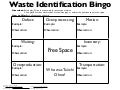 Waste Identification Bingo