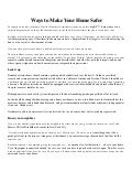 Ways to make your home safer