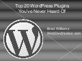 Top 20 WordPress Plugins You&rsquo;ve Never Heard Of