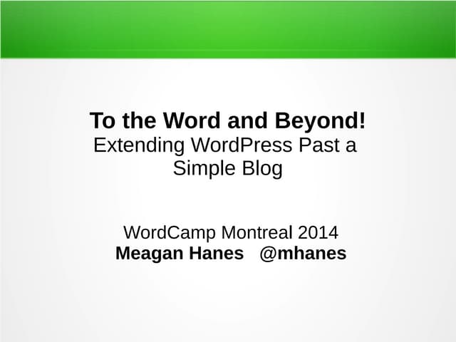 To The Word And Beyond! Extending W...