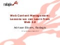 Web 2.0 and WCMS: Lessons We Can Learn From Web 2.0