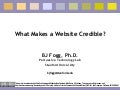 Web Credibility - BJ Fogg - Stanford University