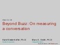 Beyond Buzz - Web 2.0 Expo - K.Niederhoffer & M.Smith