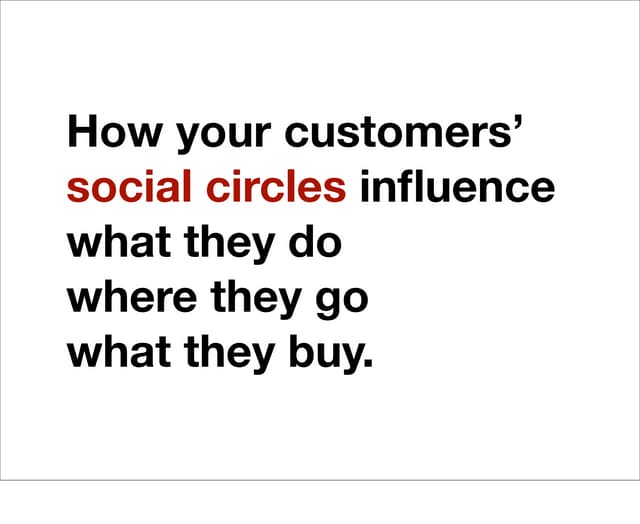 How Your Customers' Social Circles Influence What They Buy, What They Do and Where They Go