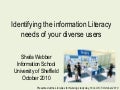 Identifying the information Literacy needs of your diverse users