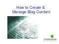 How to Create and Manage Blog Content