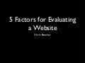 5 Factors for Evaluating Websites