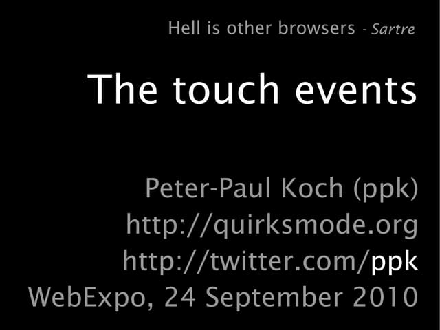 The touch events - WebExpo