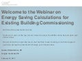 Energy Savings Calculations for Existing Building Commissioning