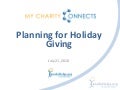 Planning for the Holidays... It's Not Too Early