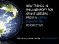 Trends in Philanthropy from a Social Innovation Perspective