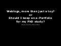 Weblogs, more than a toy?