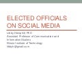 Elected Officials on Social Media for Webshop 2012