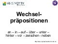 Wechselpraepositionen - Preposition in German