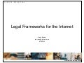 Legal Frameworks for the Internet (KCB202)