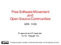 Free Software Movement and Open Source Communities