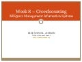 Week 8  - Crowdsourcing