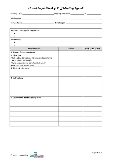 13 Toolbox Meeting Form