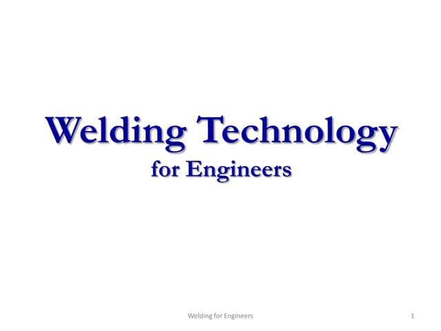 Welding for engineers   chapter 1