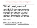 What designers of artificial companions need to understand about biological ones