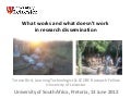 What works and doesn't work in research dissemination