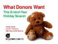 What Donors Want This End of Year Season