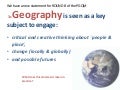 Geography is a key subject