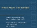 What it Means to Be Fundable