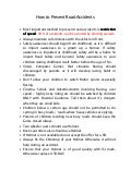 What Public can do to prevent road Accidents