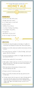 The White House Beer Recipe