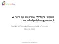 Where do technical writers fit into knowledge management