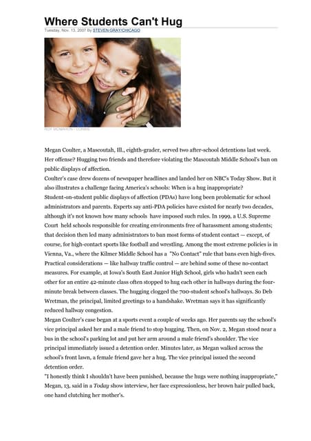 Where students can't hug