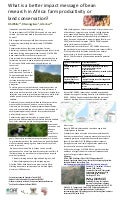 poster12: What is a better impact message of bean researchin Africa: farm productivity or land conservation?: 