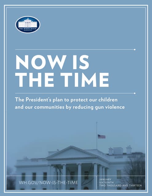 Now Is the Time: President Obama's Plan to Reduce Gun Violence