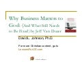 Book Report: Why Business Matters to God