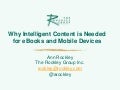 Why intelligent content is needed for e books and mobile devices