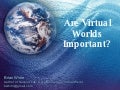 Are Virtual Worlds Important?