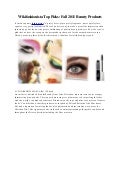 Wikifashionista Top Picks: Fall 2011 Beauty Products