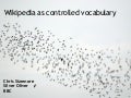 Wikipedia as controlled vocabulary