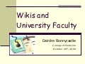 Wikis for University Faculty