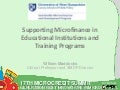 William o. maddocks -Supporting Microfinance in Educational Institutions and Training Programs