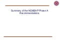 Phase A Recommendations